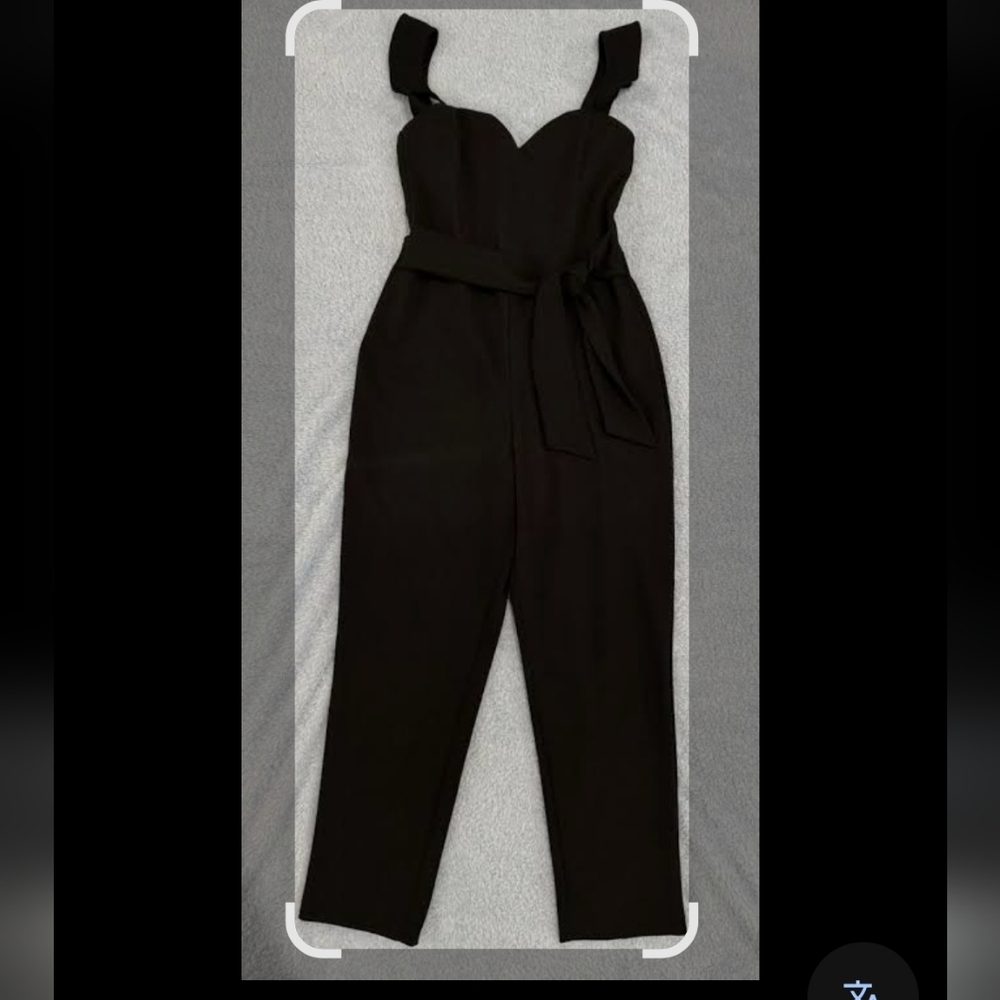 Express Black Strapless-Style Jumpsuit with Waist Tie